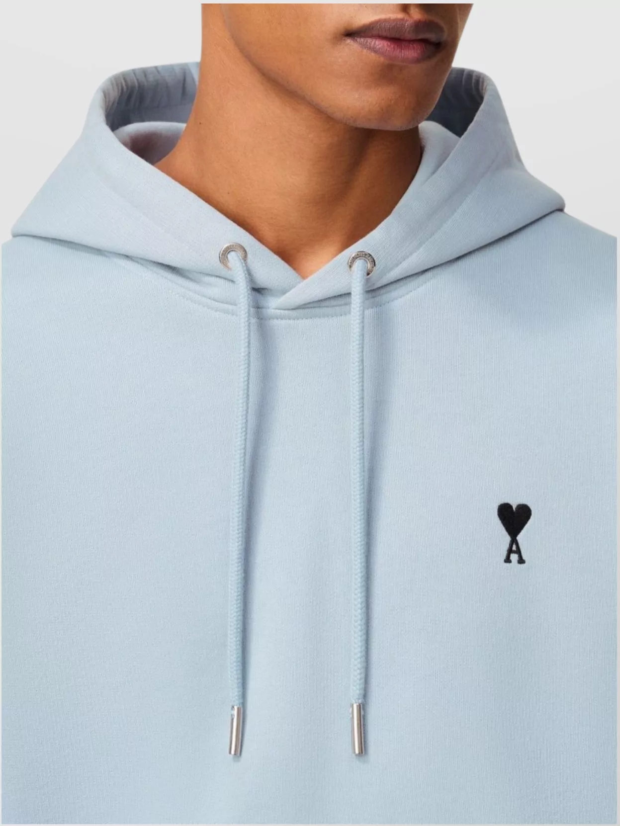 Ami Paris Hooded Cotton Pullover Kangaroo Pocket