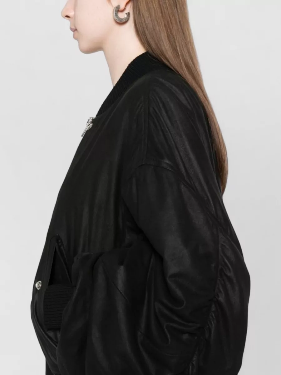Rick Owens Leather Padded Bomber Jacket