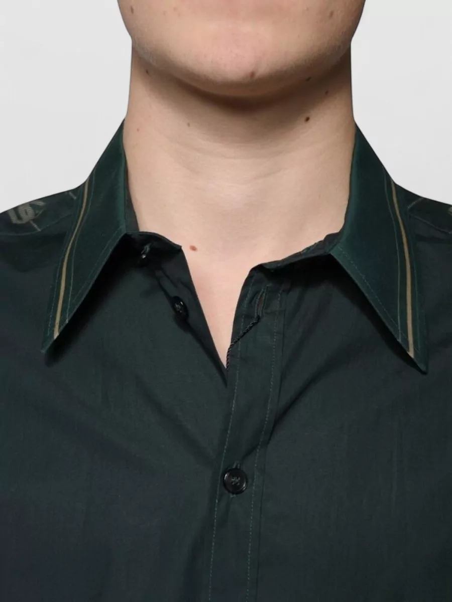 Dolce&Gabbana Cotton Logo Long-Sleeve Casual Shirt