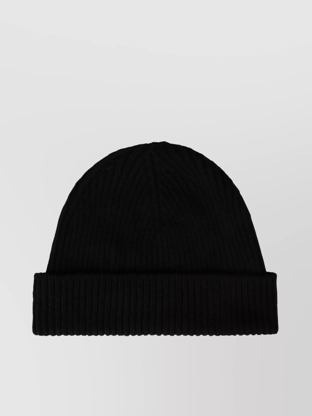 Paul Smith Ribbed Texture Wool And Cashmere Hat In Black