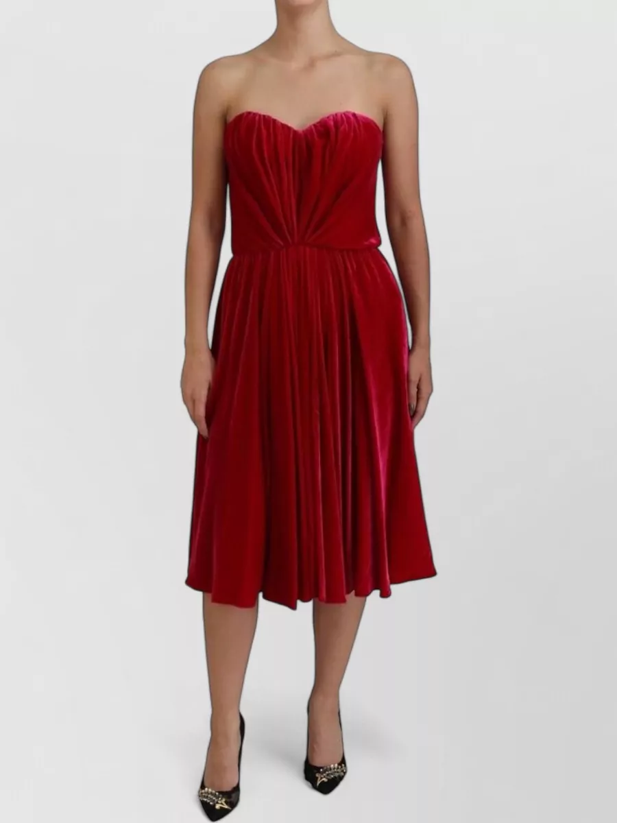 Dolce&Gabbana Silk strapless midi dress