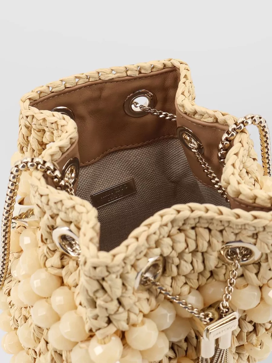 Jimmy Choo Bon Bon Raffia Bucket Bag