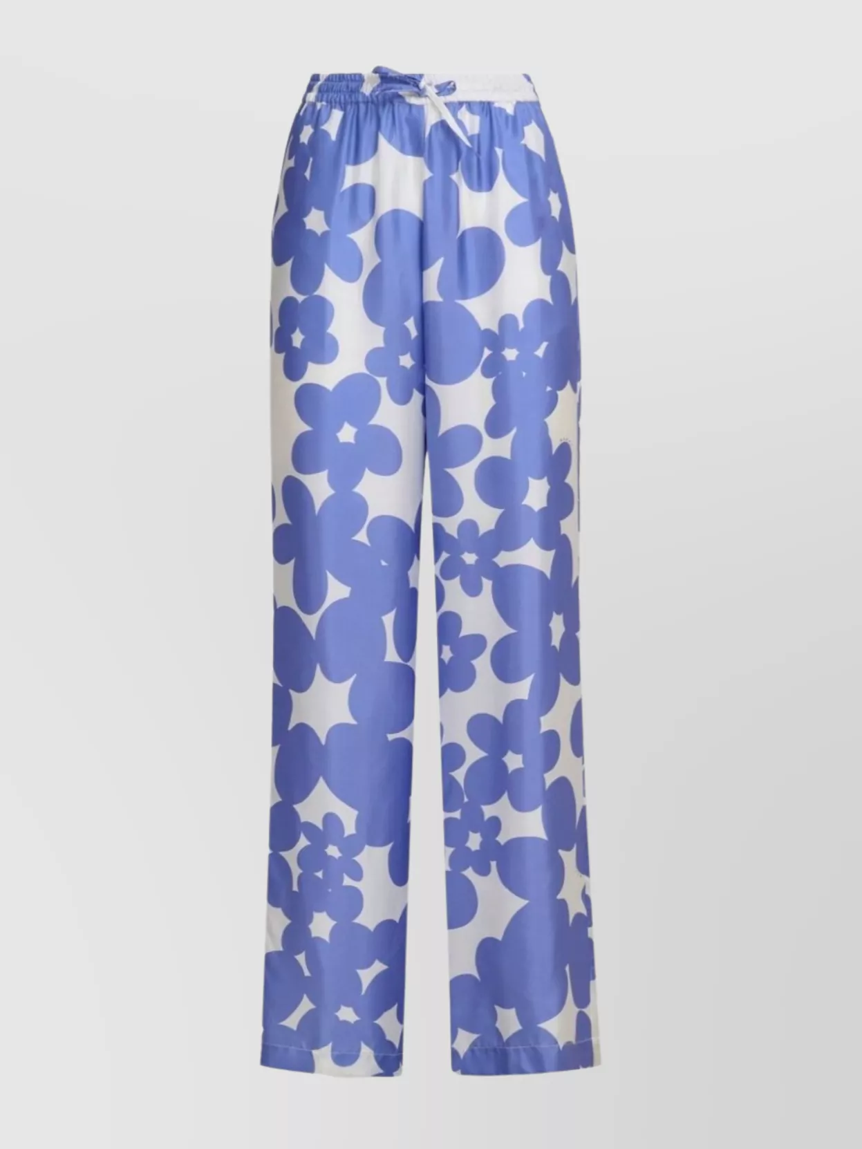 Marni Wide Leg Floral Pattern Trousers With Elastic Waistband In Purple