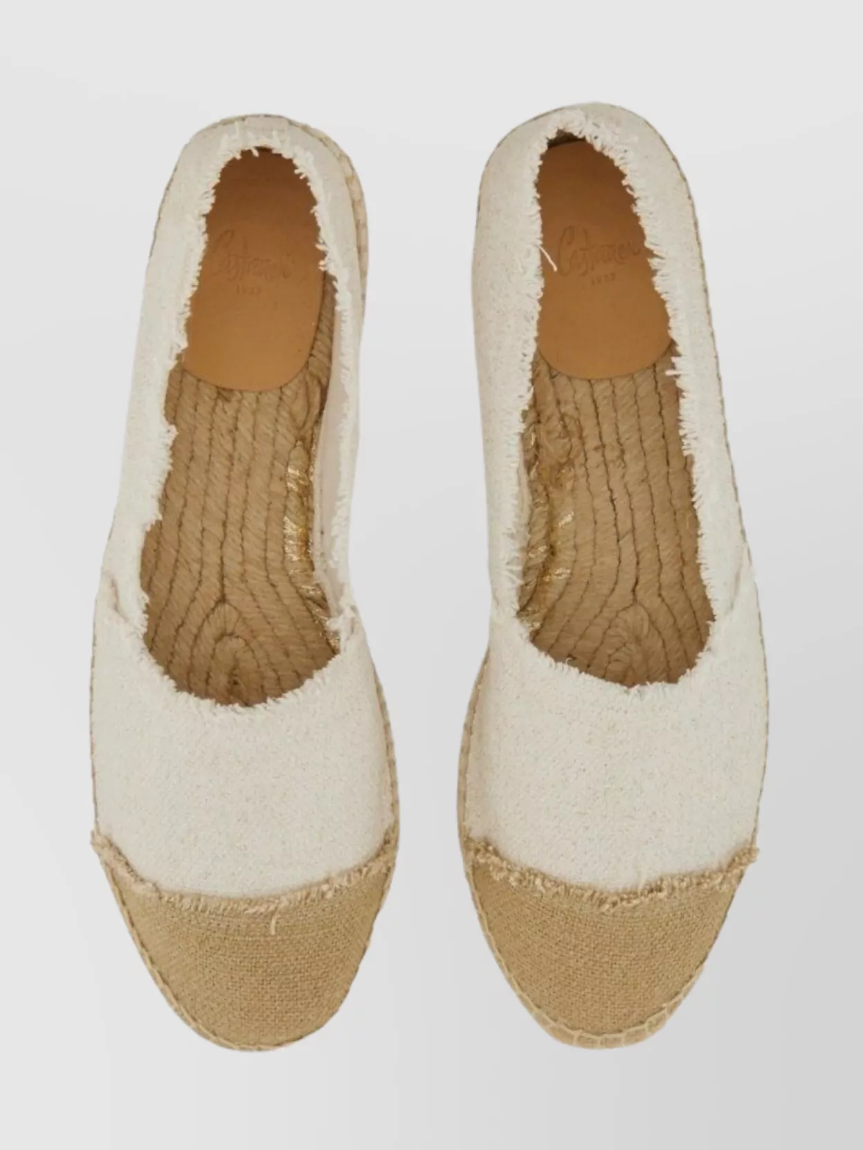 Castaner Frayed Edge Round Toe Jute Sole Espadrilles