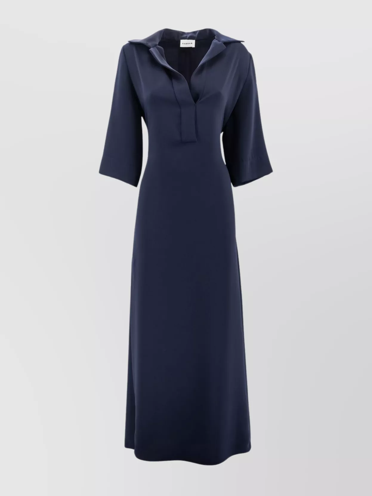 Shop P.a.r.o.s.h Flared Sleeve V-neck Midi Dress In Blue