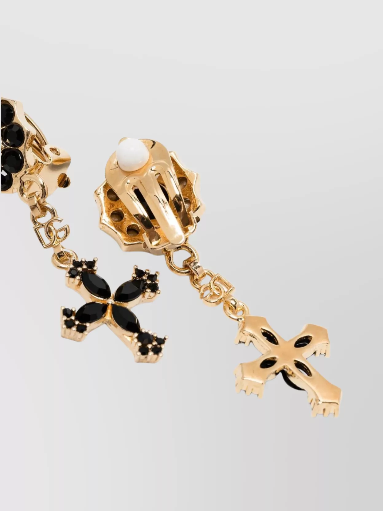 Dolce&Gabbana Cross Motif Drop Earrings With Gemstone Embellishments
