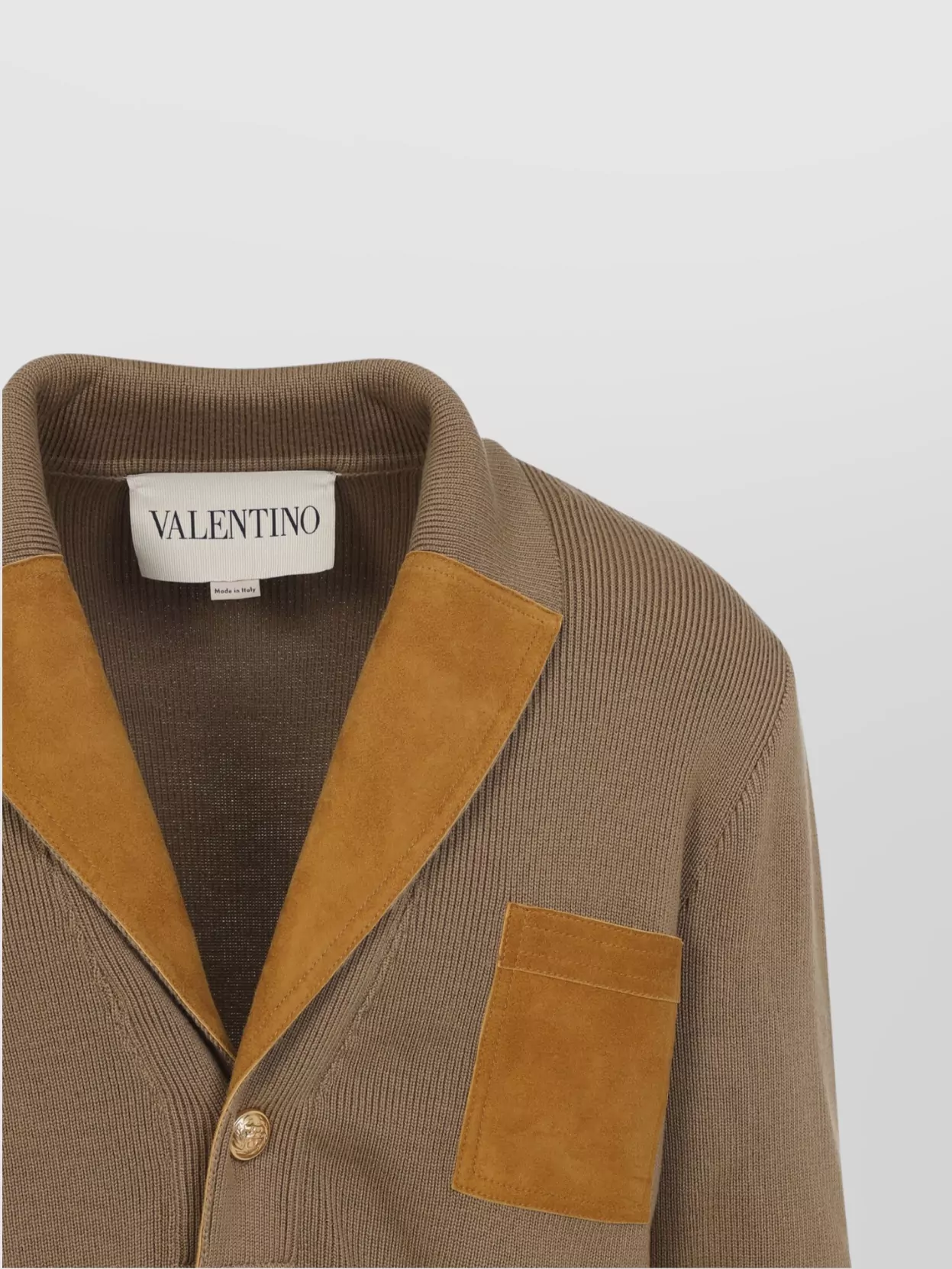 Valentino Wool Jacket Suede Inserts