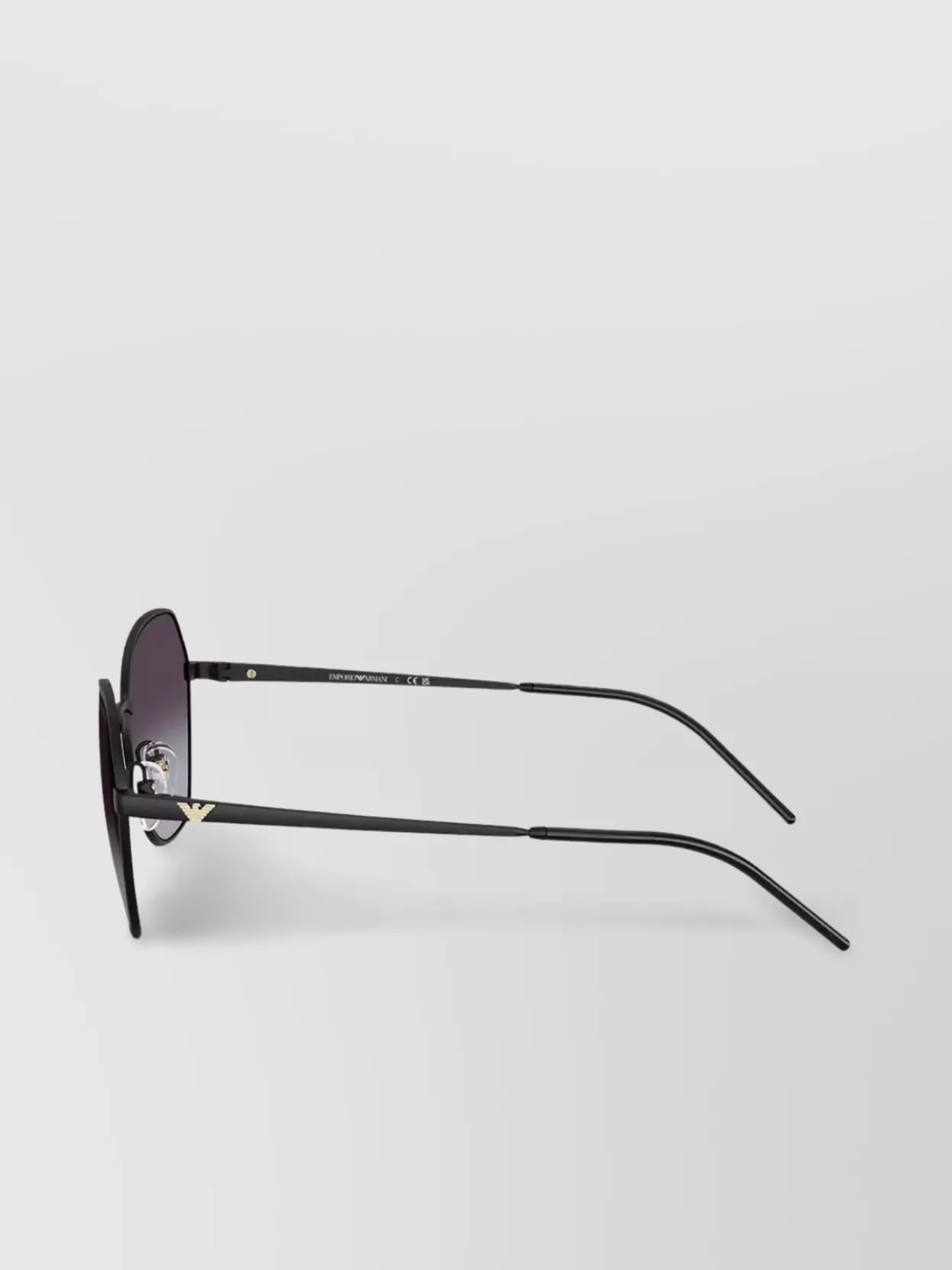 Emporio Armani Curved Geometric Sunglasses Metal Frame