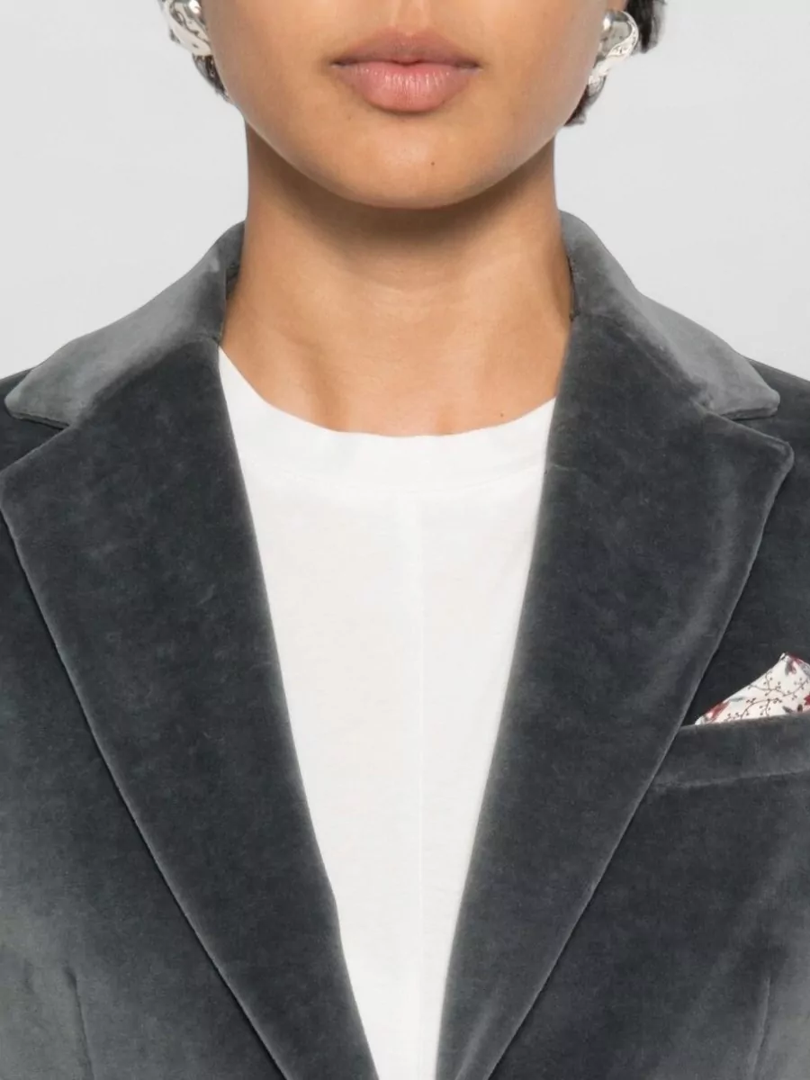 Circolo 1901 Velvet Single-Breasted Blazer