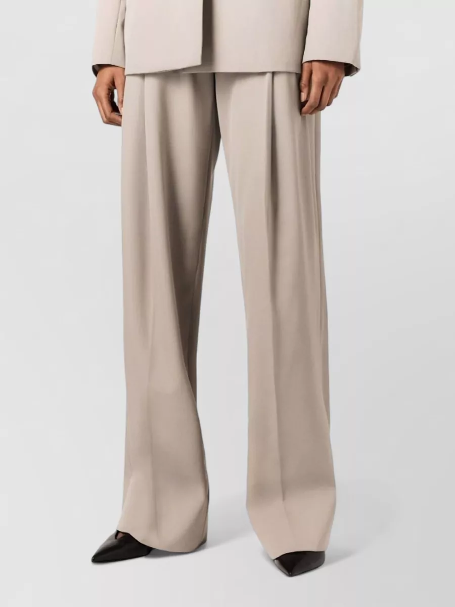 Stella Mccartney Wool Pleated Straight-Leg Trousers