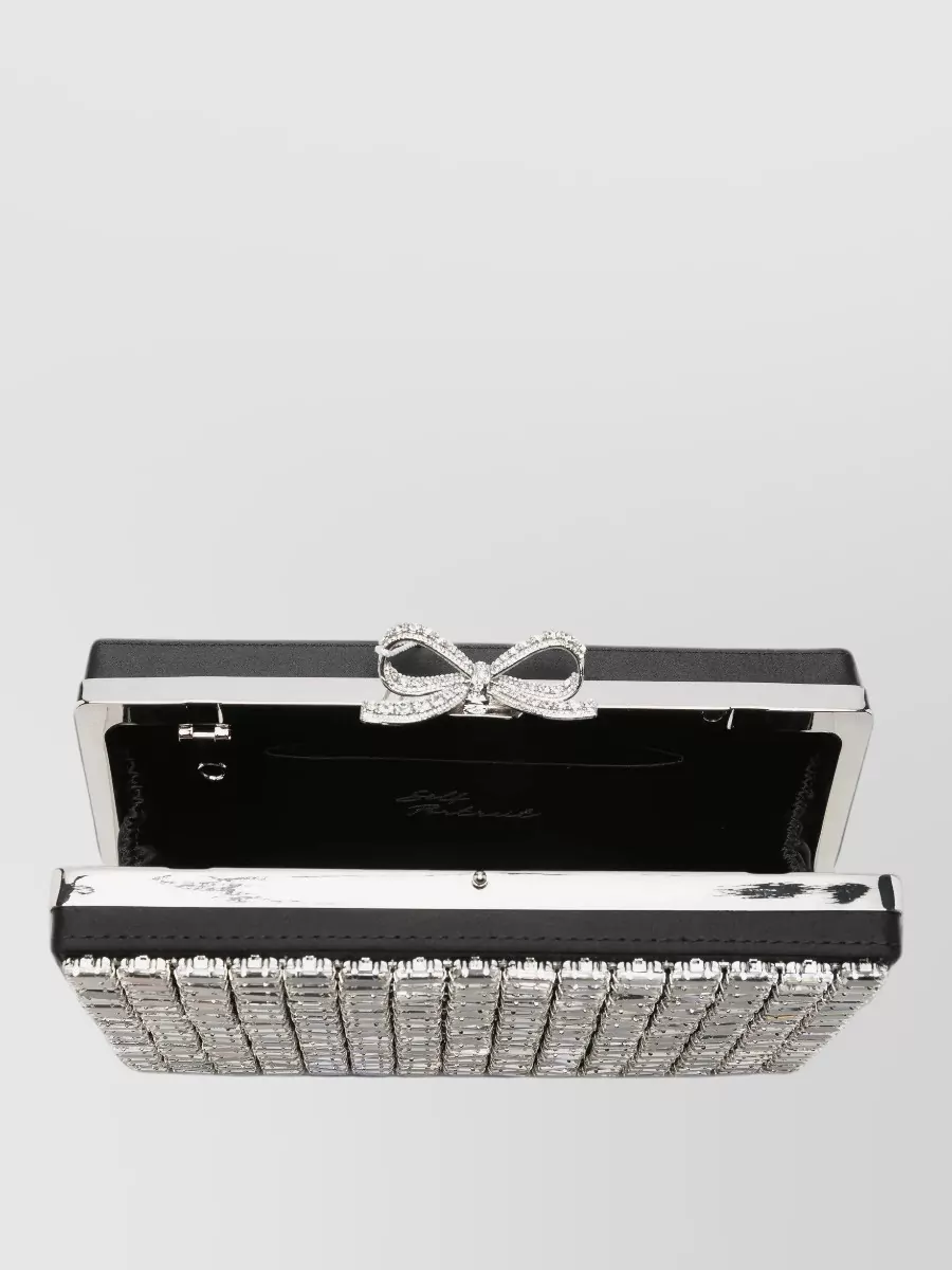 Self-Portrait The Bow Crystal Chainmail Clutch Bag