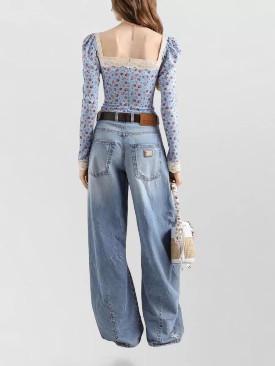Dolce&Gabbana Cotton Denim Jeans Regular Fit Wide Leg