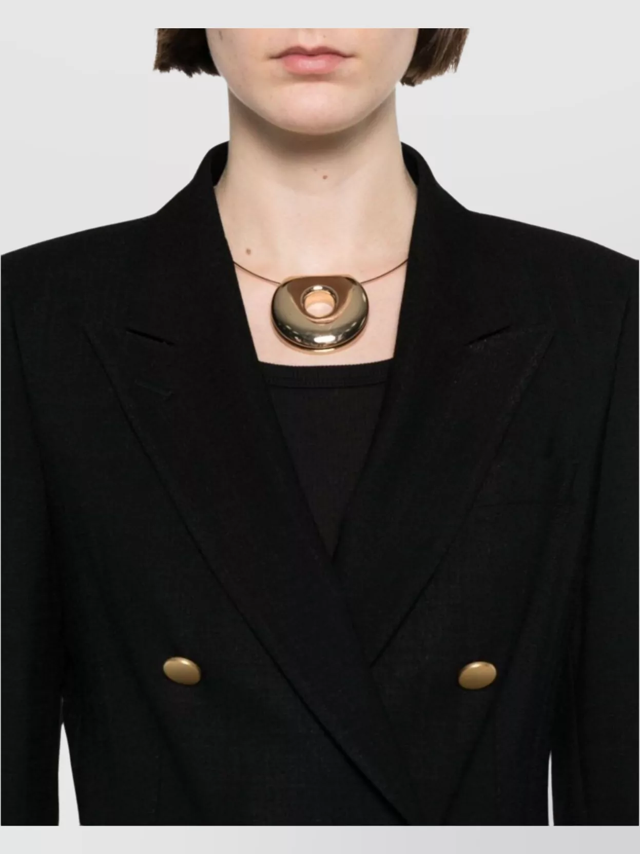 Tagliatore Structured Double-Breasted Jacket Gold Buttons