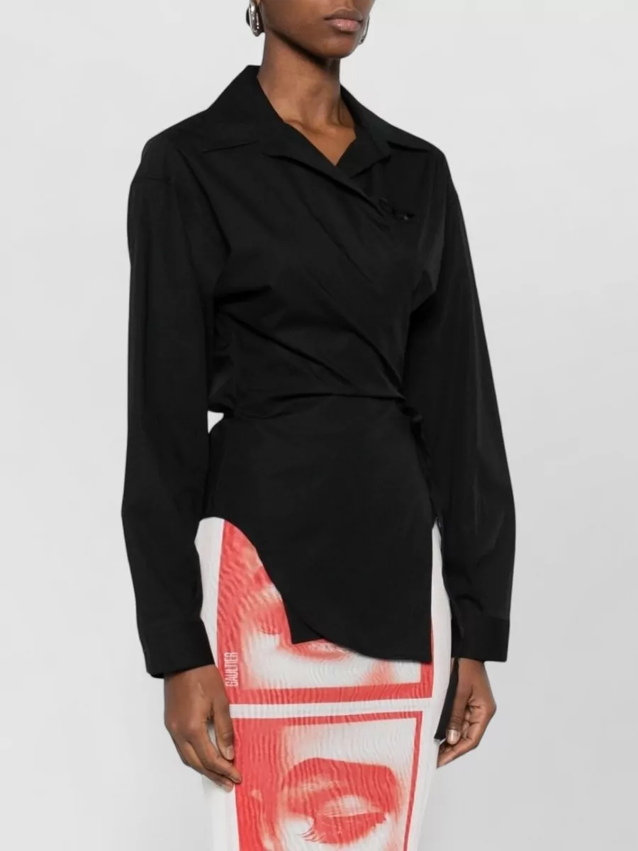 Diesel Long Sleeves Top Button Detail Wrap