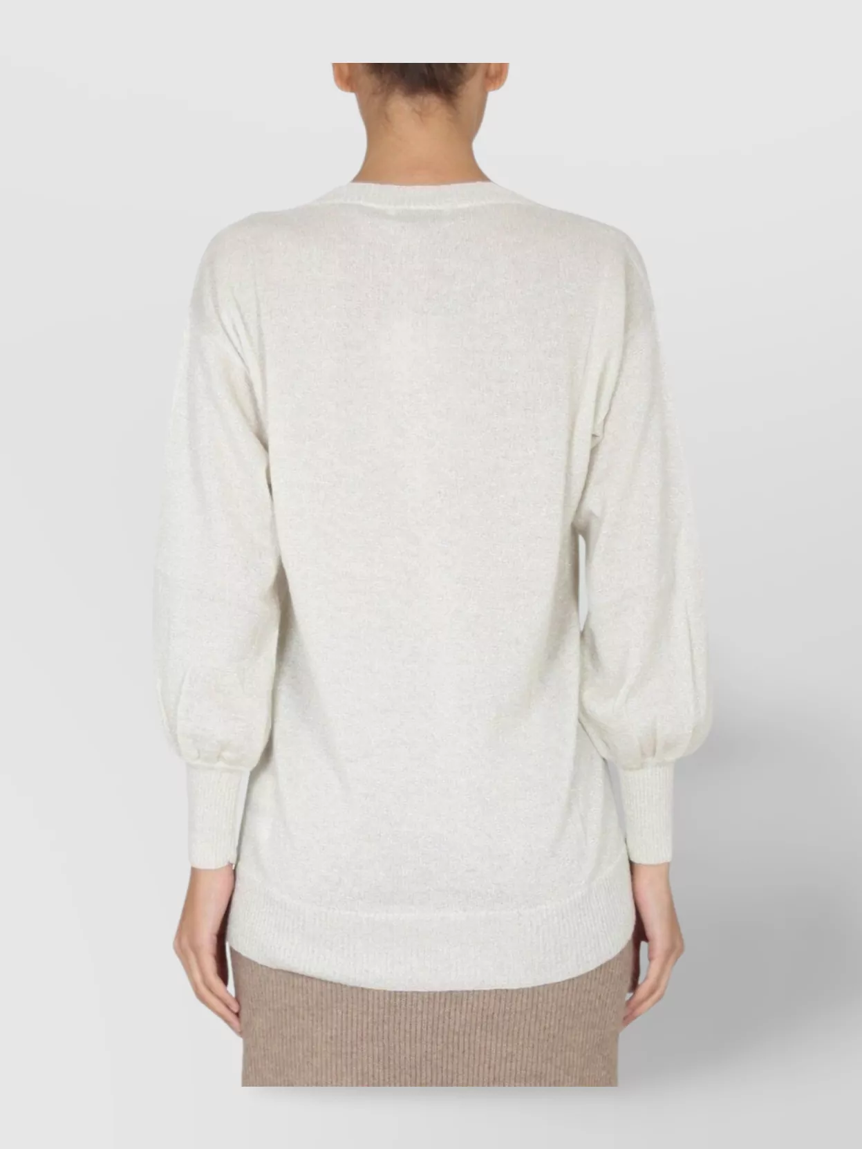 Fabiana Filippi V-Neck Ribbed Knitwear Long Sleeves