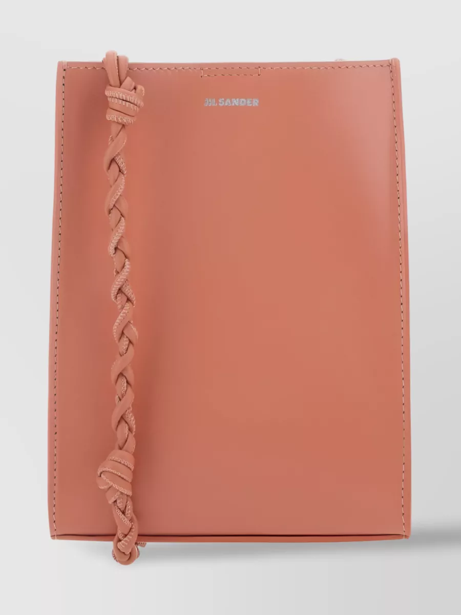 Shop Jil Sander Tangle Leather Shoulder Bag In Pink