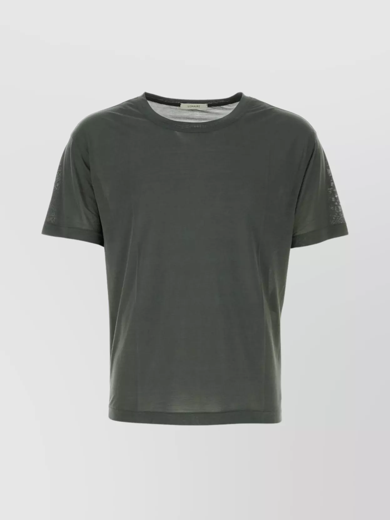 Shop Lemaire Crew Neck Silk T-shirt With Perforated Detailing