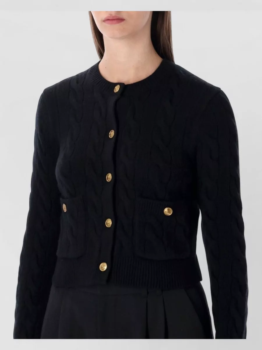 Polo Ralph Lauren Cashmere-Blend Cable-Knit Cropped Cardigan