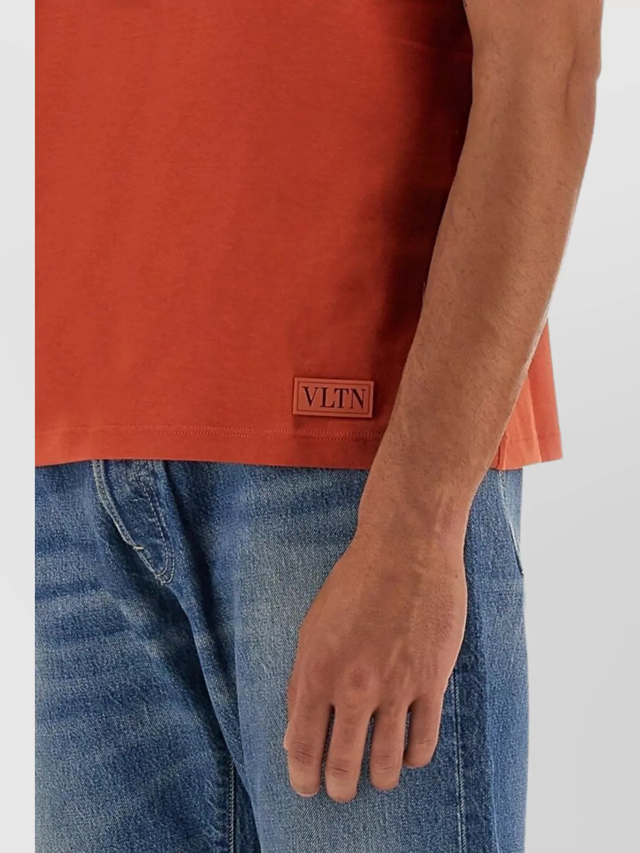 Valentino Logo Print Crew Neck T-Shirt With Stud Detail
