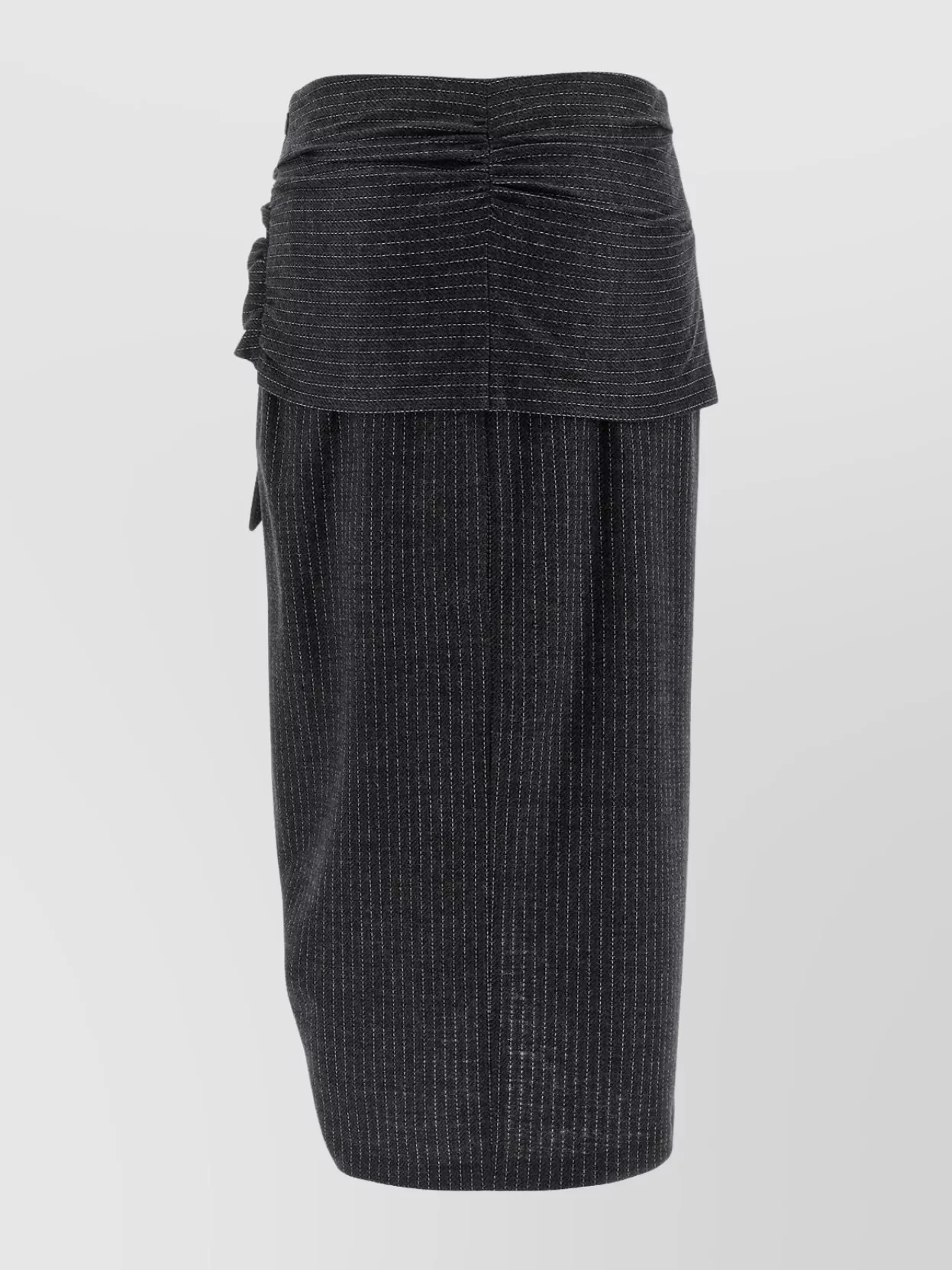 Isabel Marant Midi Skirt With Draped Design And Pinstripes In Black