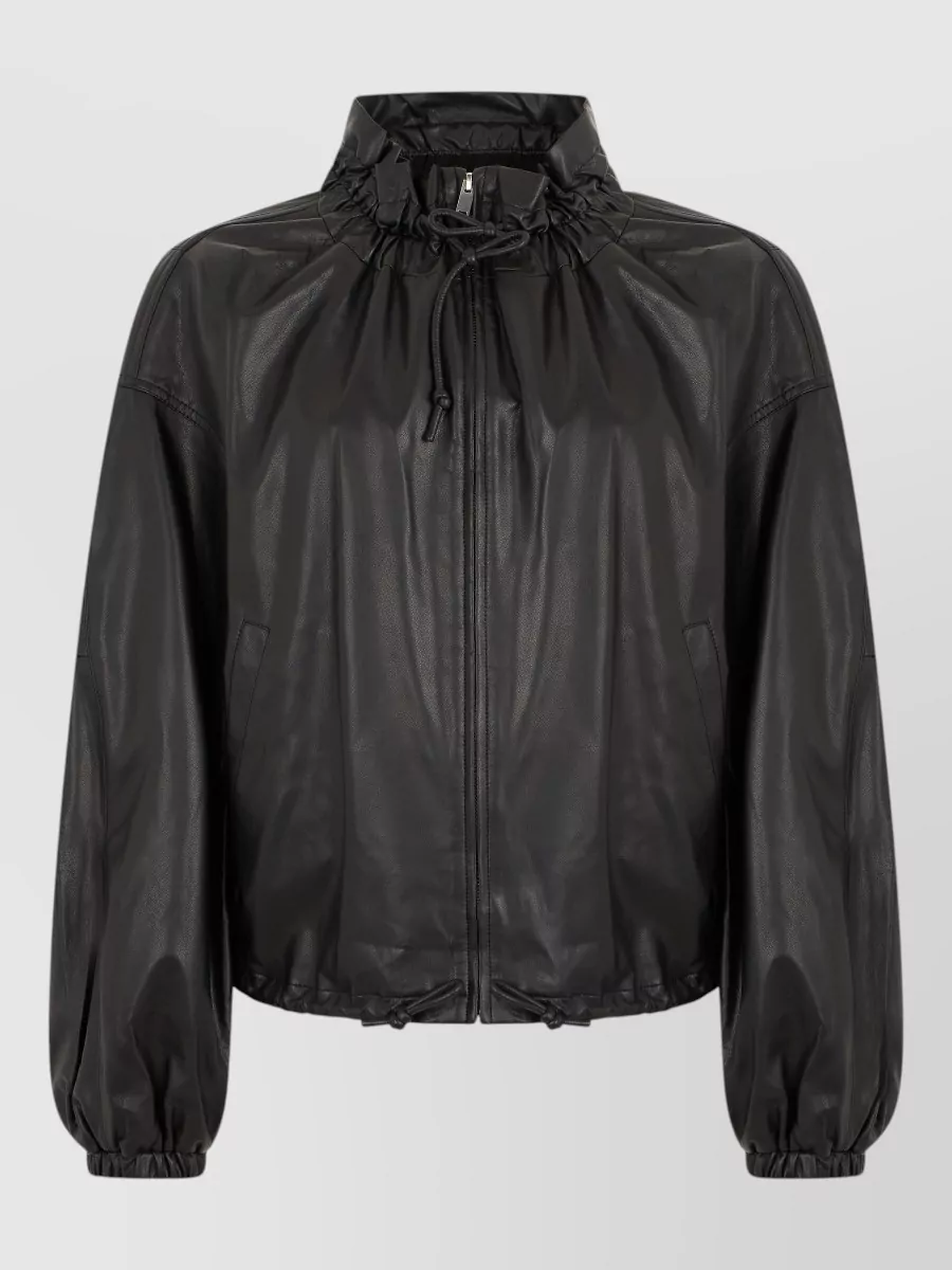Isabel Marant Faux Leather Cropped Bomber Jacket