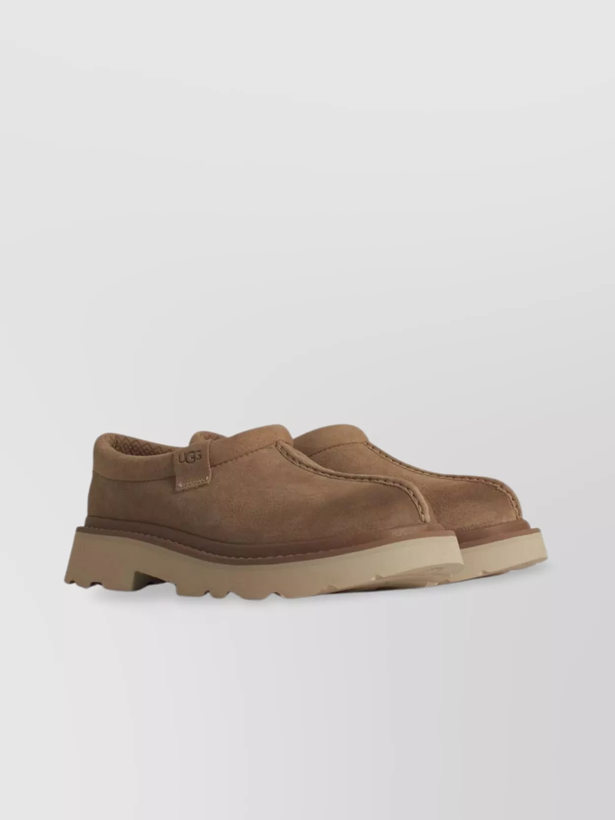 Ugg Chunky Sole Round Toe Slippers With Stitch Detailing