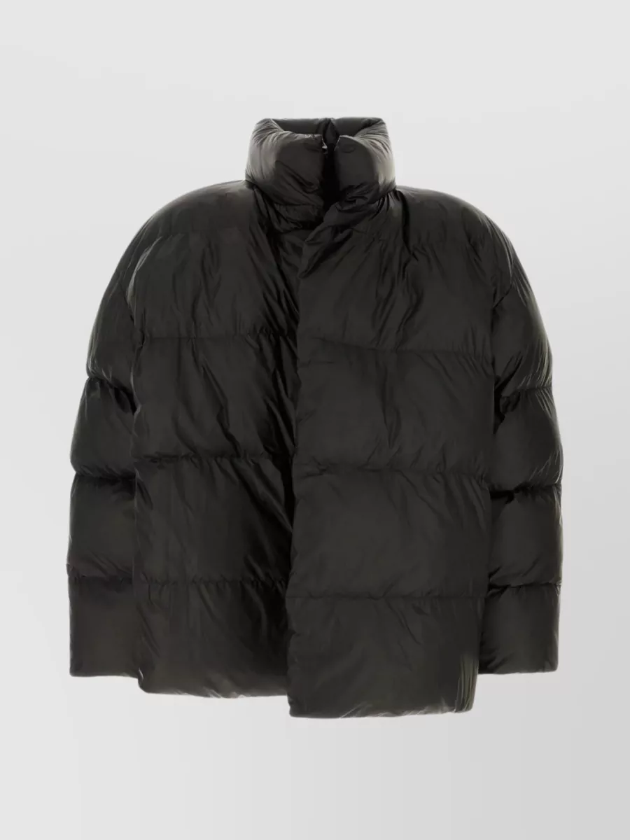 Shop Balenciaga Nylon Quilted Jacket With Zip Pockets In Black