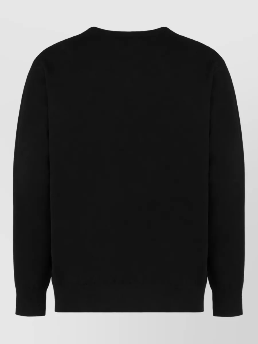 Dries Van Noten Cashmere Ribbed Crew-Neck Long-Sleeve Sweater