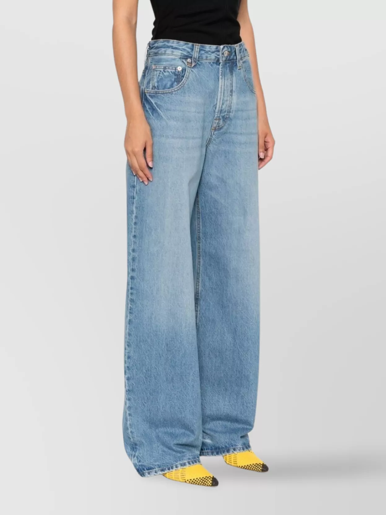 Jacquemus Wide Leg Denim Jeans With Belt Loops
