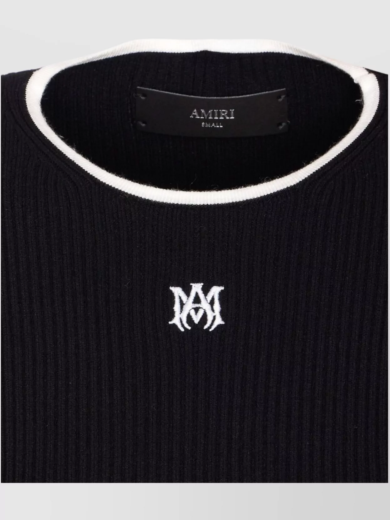 Amiri Ribbed Texture Crop Top With Contrast Trim