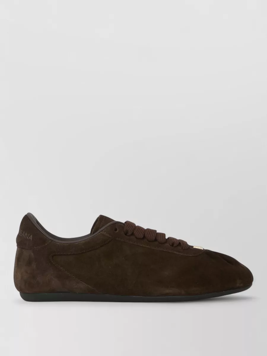 Dolce&Gabbana Leather Low-Top Lace-Up Sneakers