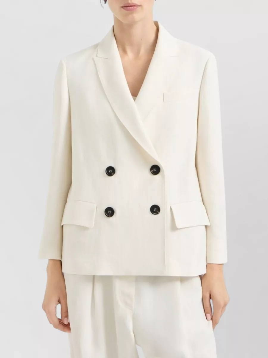 Brunello Cucinelli Double-Breasted Tailored Jacket Featuring Back Vent