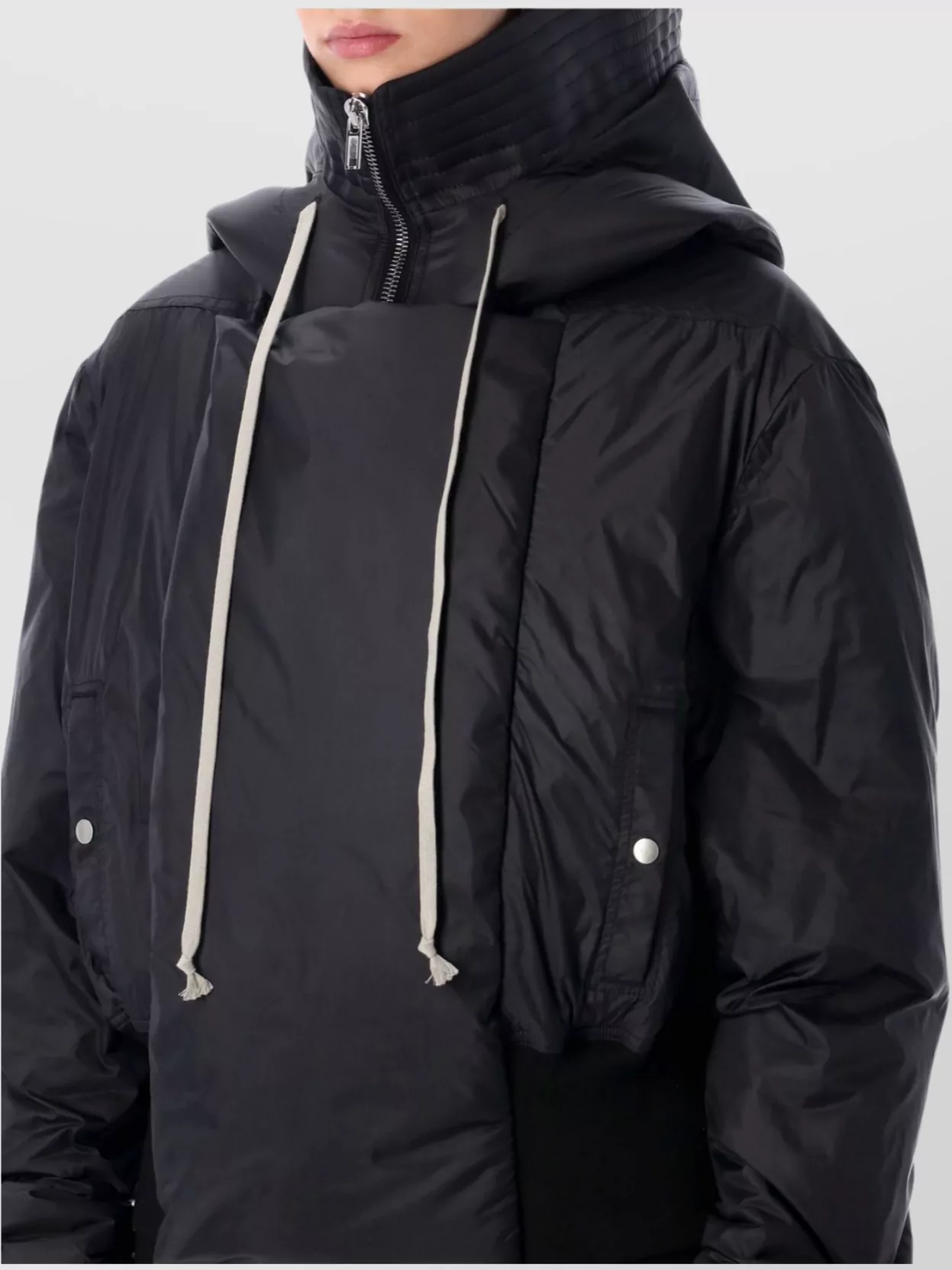 Rick Owens Drkshdw Cropped Parka With Drawstring And Hood