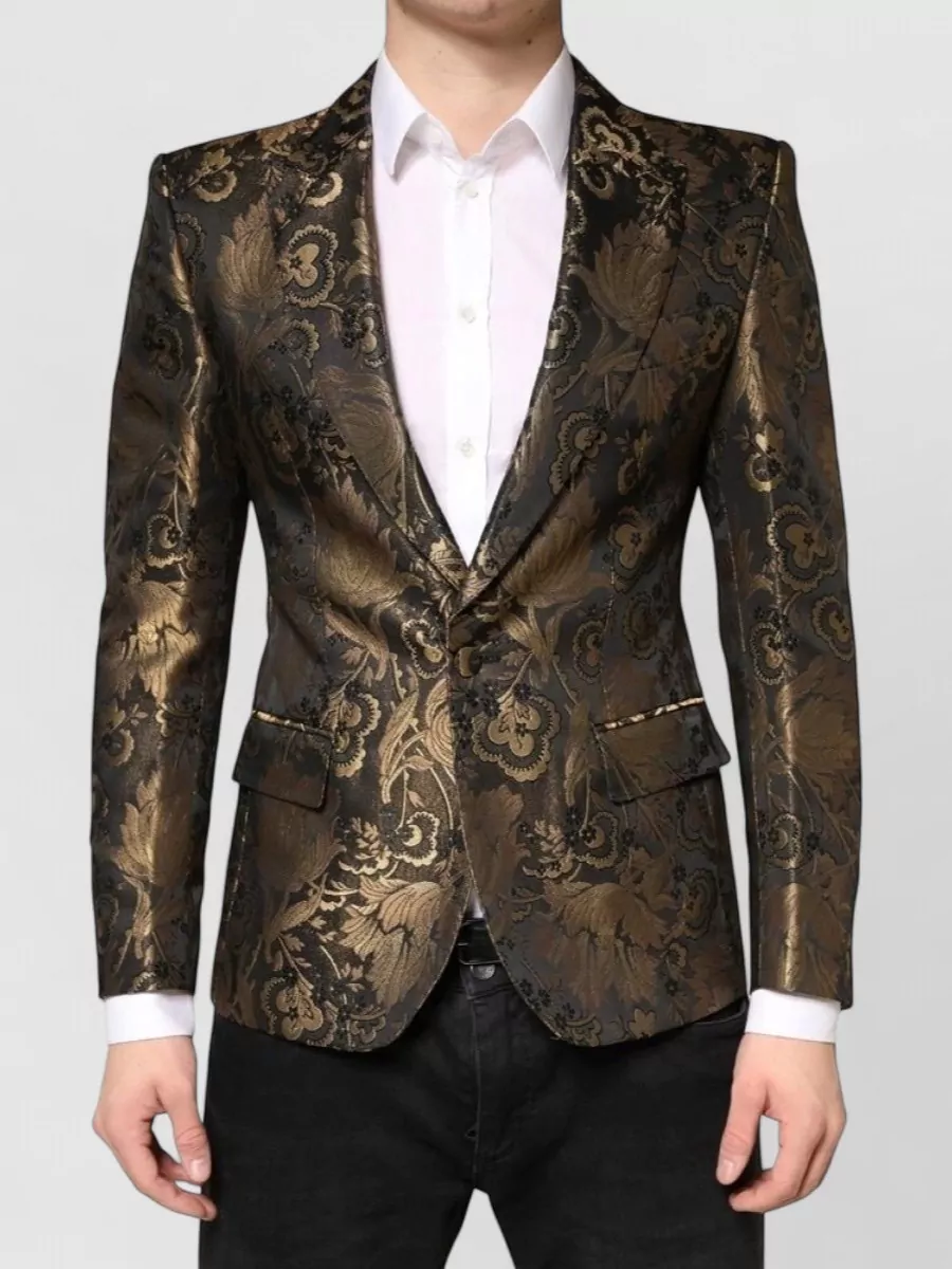 Dolce&Gabbana Single breasted jacquard tuxedo blazer
