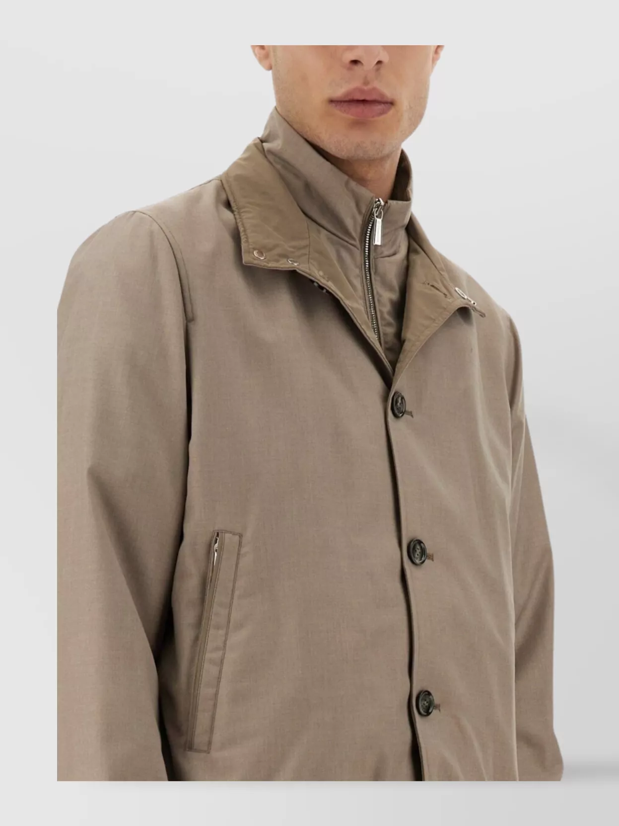Moorer High Collar Side Pockets Jacket