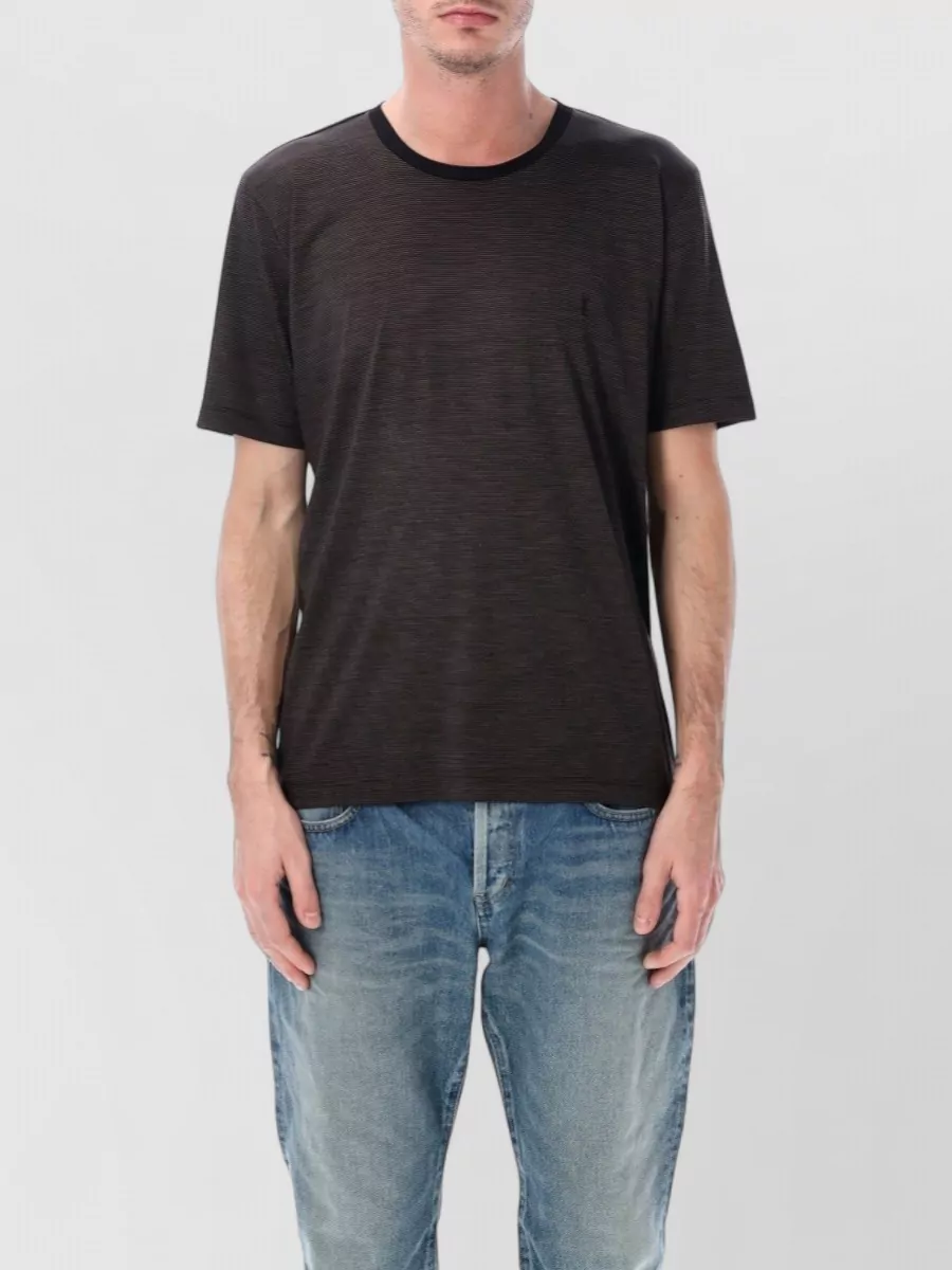 Saint Laurent striped wool crewneck short-sleeve t-shirt