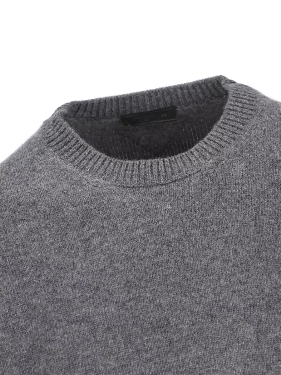 Prada Virgin Wool Ribbed Crewneck Jumper