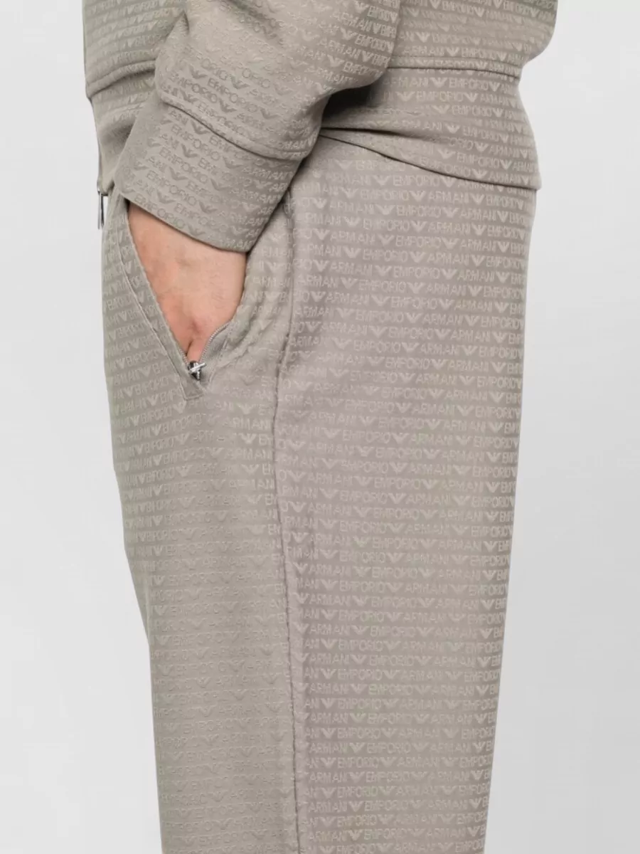 Emporio Armani Cotton Blend Sweatpants Textured Fabric Pockets