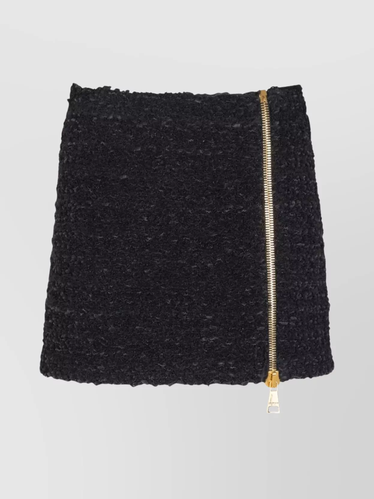 Balmain Textured Fabric High Waist Mini Skirt