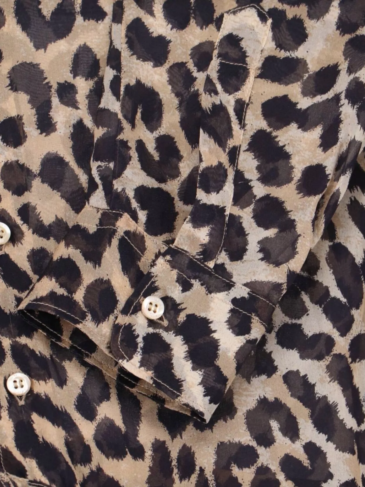 Aspesi Animal Print Collared Neck Long Sleeves Top