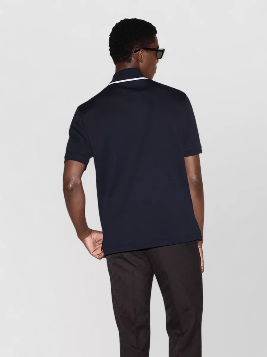 Gucci Cotton Pique Polo Shirt Contrast Trim