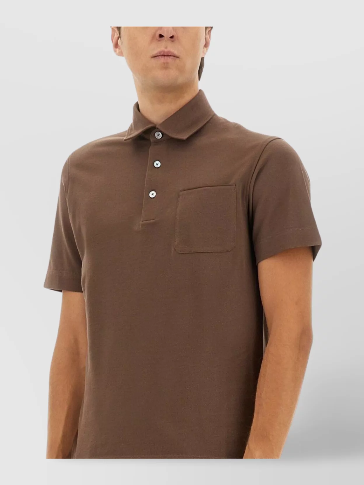 Zegna Polo Shirt With Chest Pocket And Short Sleeves