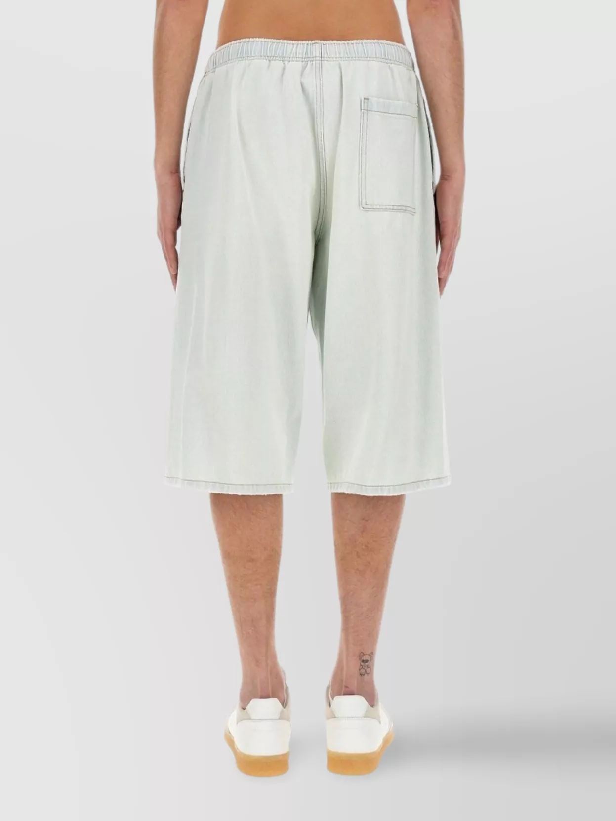 Mm6 Maison Margiela Oversize Knee Length Denim Bermuda Shorts