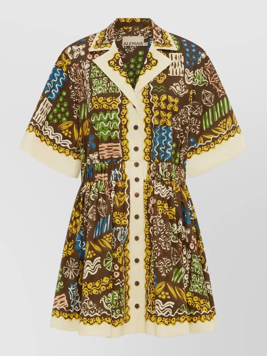 Alémais Cotton smocked mini dress