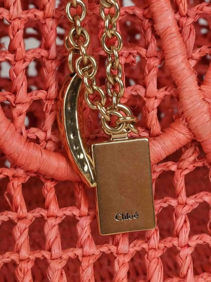 Chloé Na Raffia Beach Bag