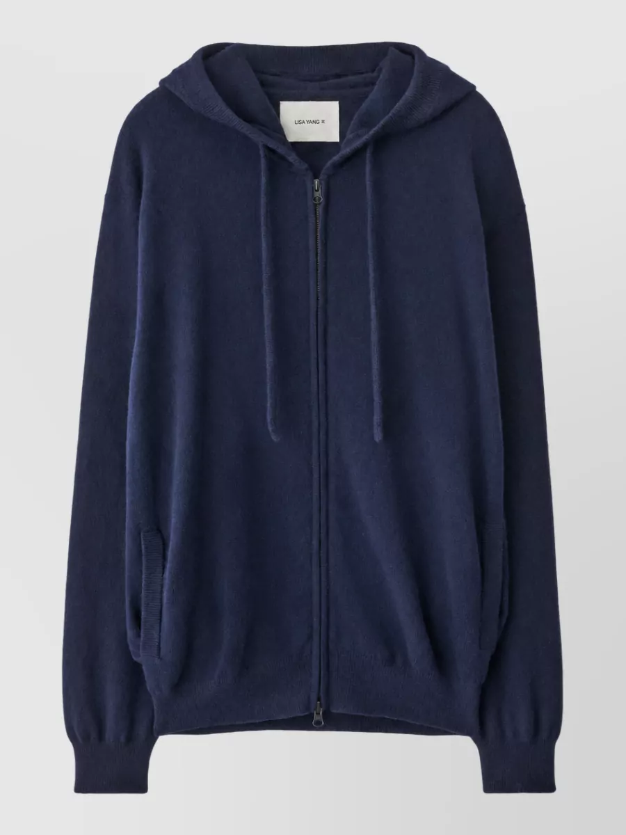 Lisa Yang cashmere ribbed hooded cardigan
