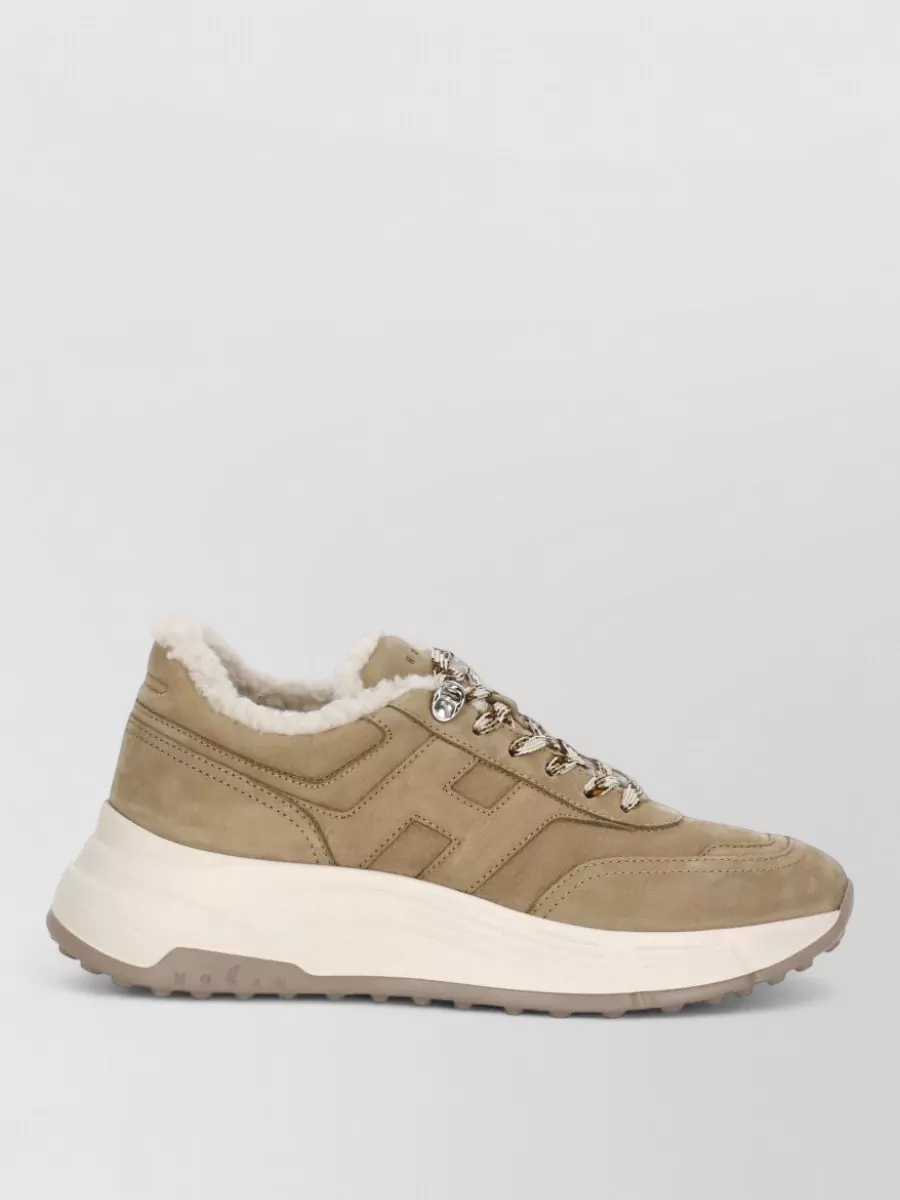 Hogan Calf Leather Low Top Lace-Up Sneakers