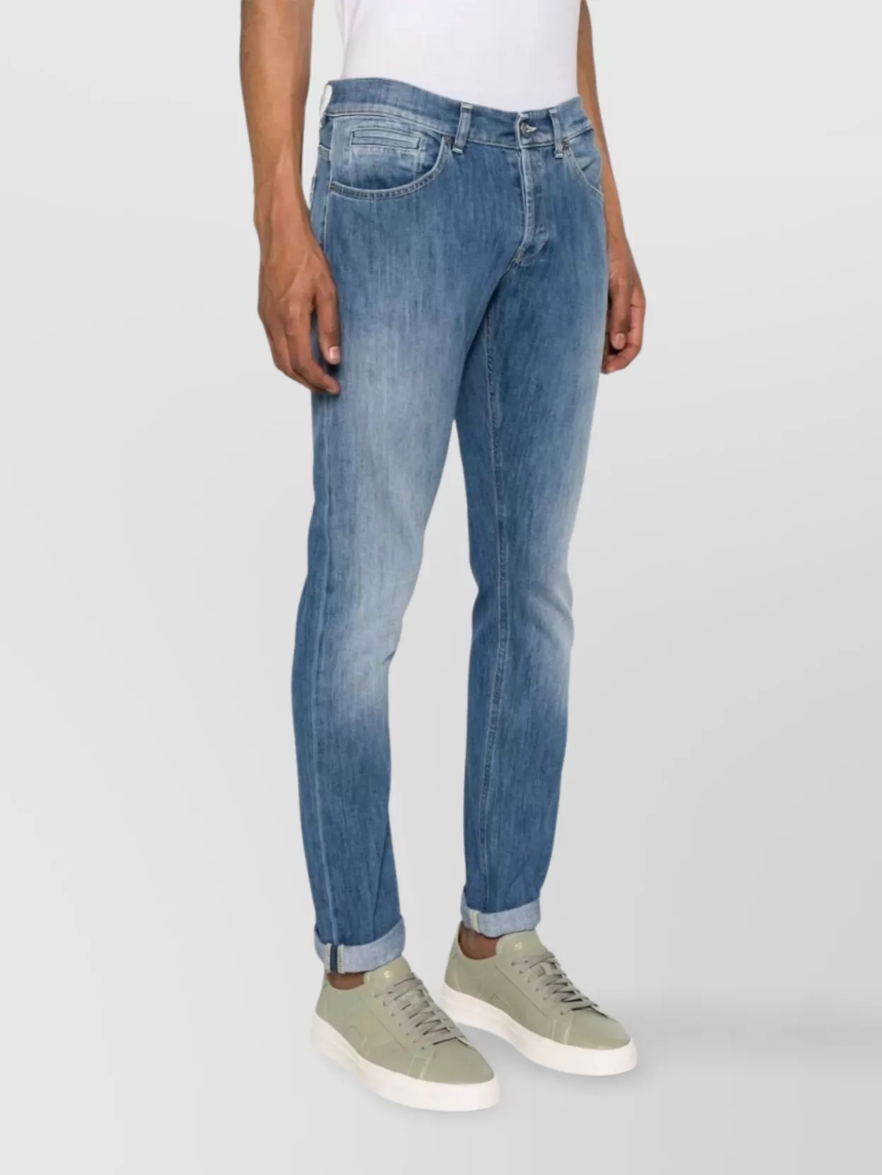 Dondup Rolled Cuffs Five-Pocket Faded Trousers