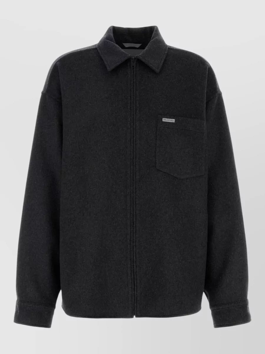 Balenciaga wool blend shirt jacket
