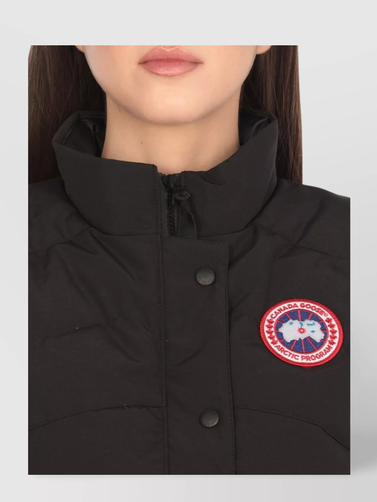Canada Goose Padded Quilted Sleeveless High Neck Vest In Black
